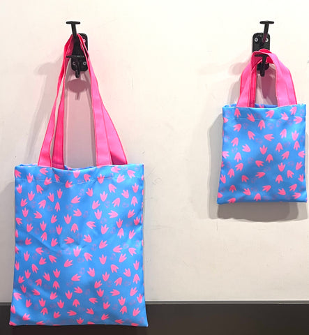 Borsa in tela zampina azzurra