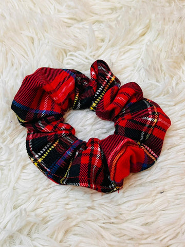 Scrunchies scozzese rosso