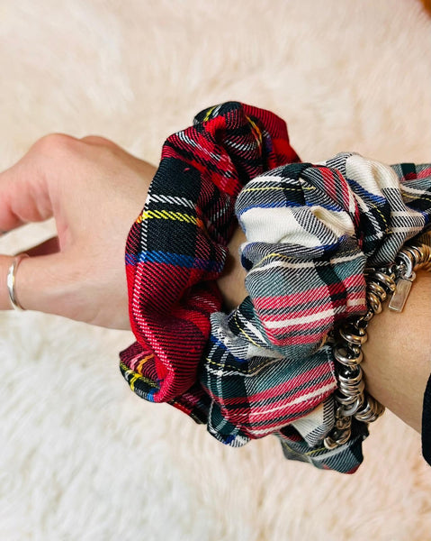 Scrunchies scozzese rosso