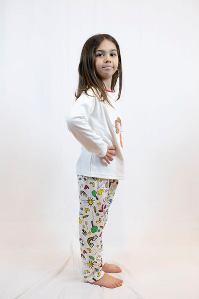 GIRL'S CREAM PAJAMAS