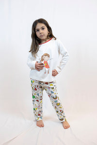 GIRL'S CREAM PAJAMAS