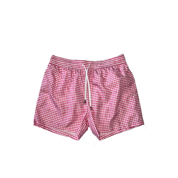QUADRETTI ROSA short uomo